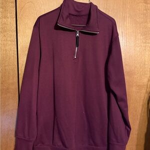 Men's Burgundy Half-Zip Sweater